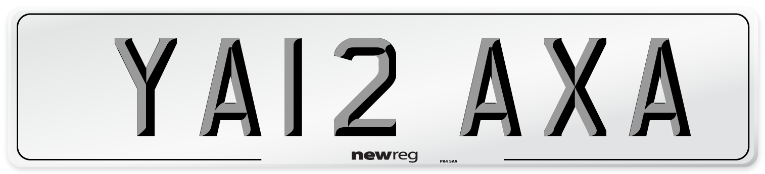 YA12 AXA Number Plate from New Reg